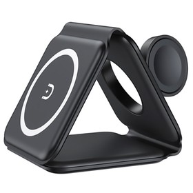 15W Portable 3-in-1 Magnetic Wireless Charger Black