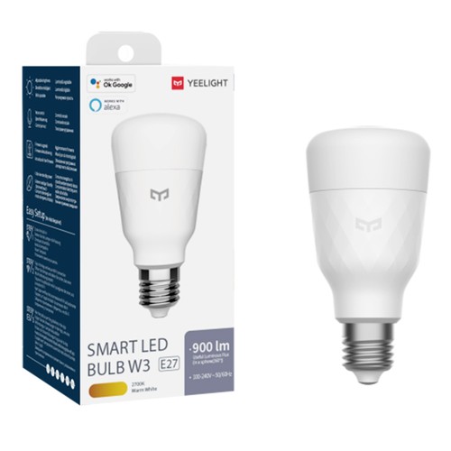 Yeelight YLDP007 8W Smart LED-lampa, W3 dimbar, 900 lumen, 2700K varmt ljus, röst-/APP-kontroll