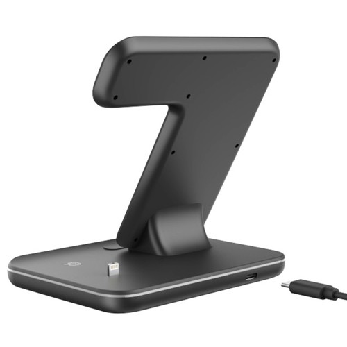 Z5 15W 3-in-1 Wireless Charger, Uhr Smartphone Earbuds Multifunktions-Tischständer Magnetic Wireless Charging - Schwarz