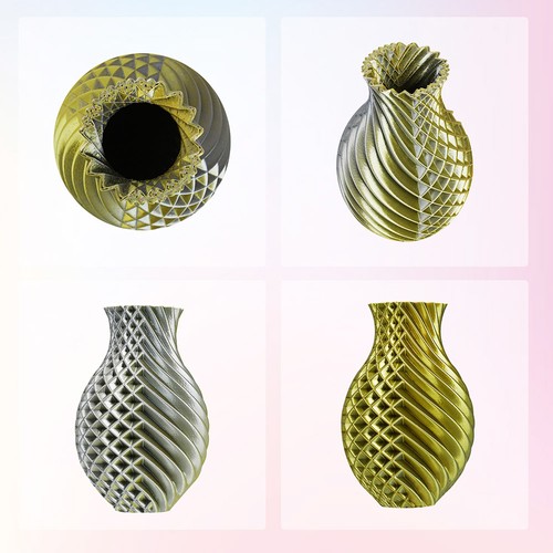 ERYONE Zweifarbiges Silk PLA-Filament für 3D-Drucker, 1,75 mm Toleranz / - 0,03 mm, 1 kg (2,2 Pfund)/Spule – Gold und Grau