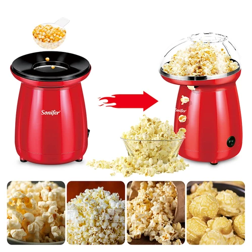 Popcorn Maker Household Healthy Hot Air Oil Free Corn Machine Popcorn For  Kitchen Kids Home-made Diy Popcorn Movie Snack Sonifer