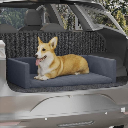 Dog Car Boot Grey 90x60 cm Linen Look