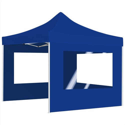 Profi Faltbares Partyzelt mit Wänden Aluminium 3x3m Blau