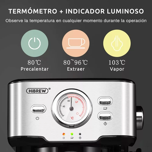 HiBREW 20Bar Semi Automatic Espresso Coffee Machine Temperature