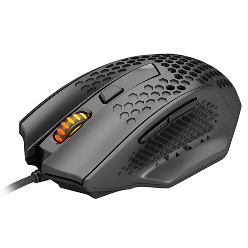 Redragon M722 Bomber Ultraleichte kabelgebundene Gaming-Maus 12400 DPI 7 programmierbare Tasten – Schwarz