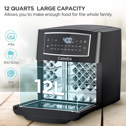 Calmdo AF-120CDEU 1500W 12L Air Fryer Toaster Oven
