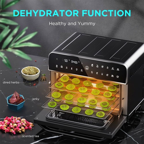Calmdo CD-AF25EU 1800W 25L Extragroßer Luftfritteusen-Toasterofen, 12 voreingestellte Funktionen, 4-Lagen-Grill, digitale Steuerung