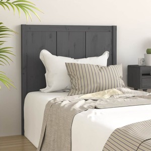 Bed Headboard Grey 955x4x100 cm Solid Pine Wood