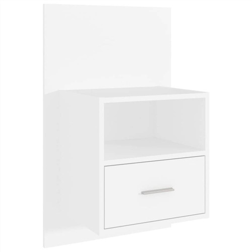 Wall Bedside Cabinets 2 pcs White Engineered Wood