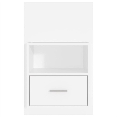 Wall Bedside Cabinets 2 pcs White Engineered Wood