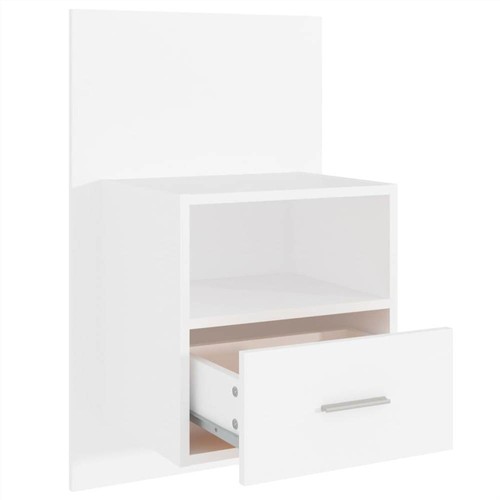 Wall Bedside Cabinets 2 pcs White Engineered Wood