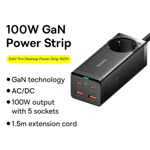 Baseus 100W Power Strip GaN3 Pro Desktop Charger