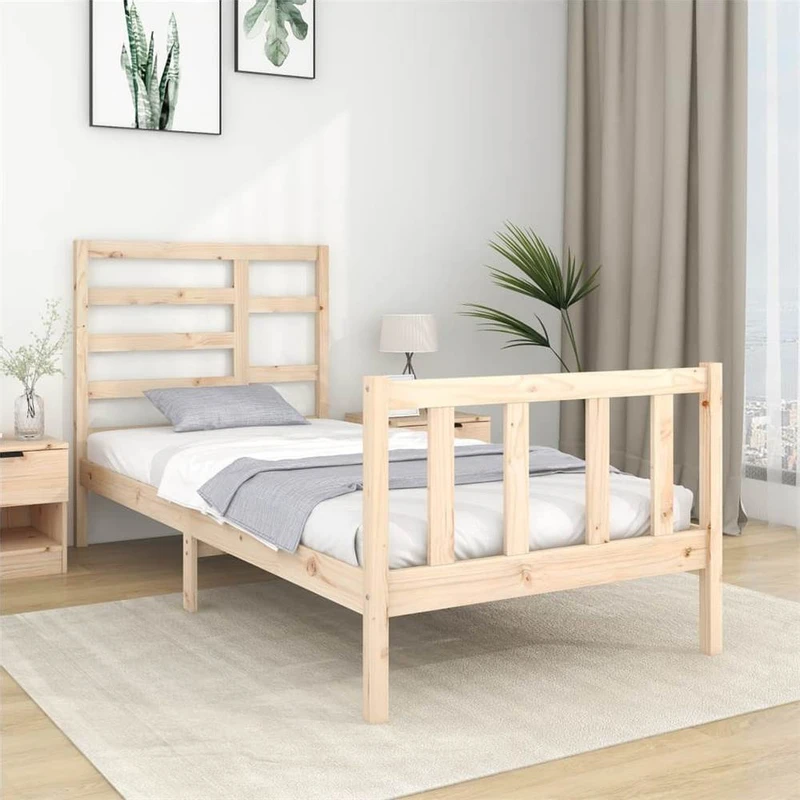 Bed Frame Solid Wood 75x190 cm 2FT6 Small Single