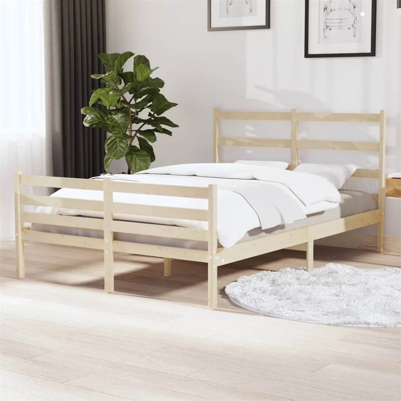 Small double solid wood bed frame discount