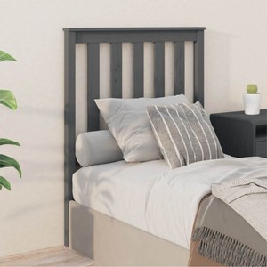 Bed Headboard Grey 81x6x101 cm Solid Wood Pine