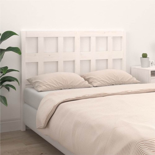 Bed Headboard White 145.5x4x100 cm Solid Wood Pine