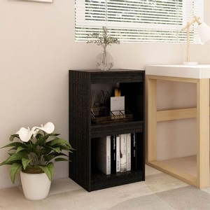 Book Cabinet Black 40x30x715 cm Solid Pinewood
