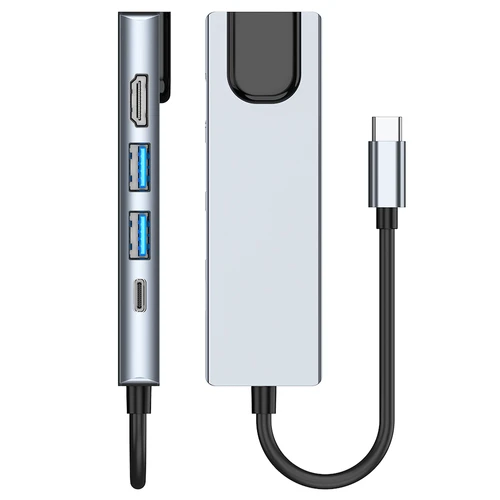 Adaptateur USB USB-C Type C vers HDMI 4K + câble Ethernet Gigabit Lan RJ45  3.1 M/100 Mbps + HUB USB 1000 convertisseur vidéo 4 en 1