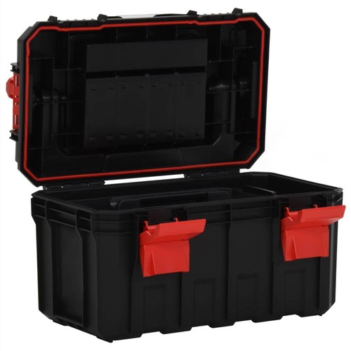 Werkzeugkasten Schwarz und Rot 45x28x26,5 cm
