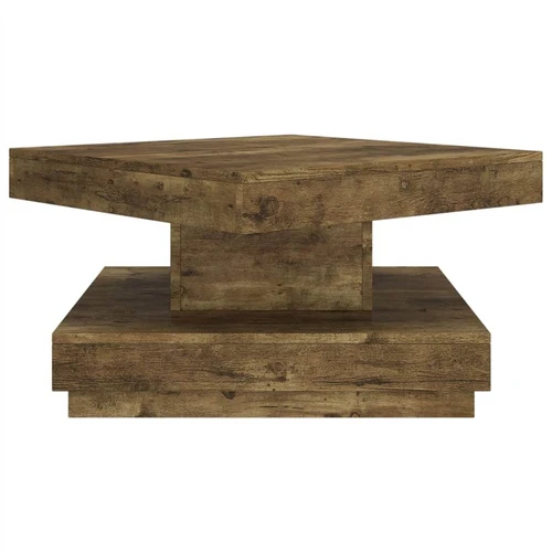 Bonnlo (81x81x49cm) Industrial Style Double Wood Grain Coffee Table 80  Round MDF Iron Mesh[US Stock] - AliExpress