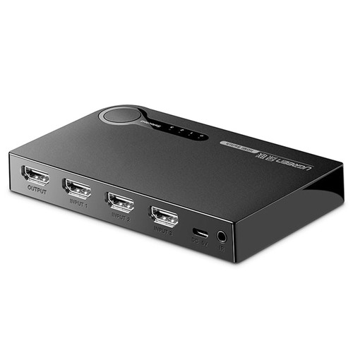 Ugreen HDMI Switch 3 in 1 Out HDMI Switcher 4K 30Hz med fjärrkontroll HDMI 3 Port Box Hub stöder HDR CEC 3D HDCP1.4