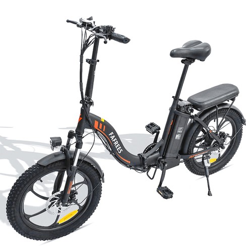 F20 Elektrofahrrad 20 Zoll Klapprahmen E-Bike 7-Gang-Schaltung mit abnehmbarer 15AH Lithiumbatterie - Schwarz