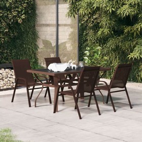 5 Piece Garden Dining Set Brown and Black