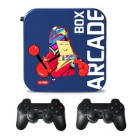 ARCADE BOX 128 GB retro játékkonzol, Android TV Box, 40000+ klasszikus játék, 50+ emulátor, 2 vezeték nélküli játékvezérlő