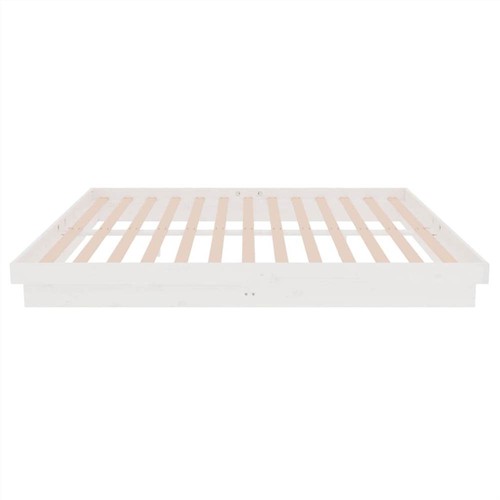 Bed Frame White Solid Wood Pine 160x200 cm