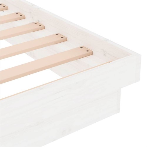 Bed Frame White Solid Wood Pine 160x200 cm