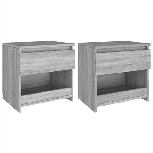 Bedside Cabinets 2 pcs Grey Sonoma 40x30x39 cm Engineered Wood