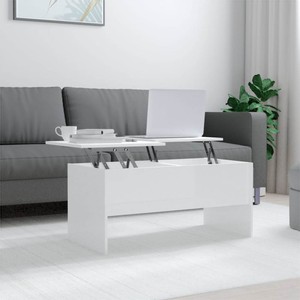 Coffee Table High Gloss White 102x505x465 cm Engineered Wood