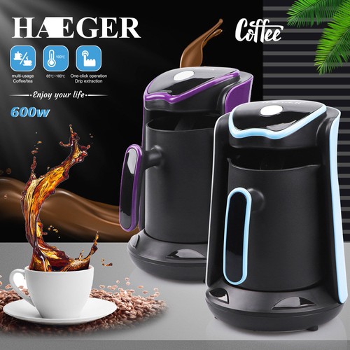 Automatischer türkischer Kaffeekessel für den Haushalt, 600 W, kabellose elektrische Kaffeekanne, tragbare Reisekaffeemaschine - Blau