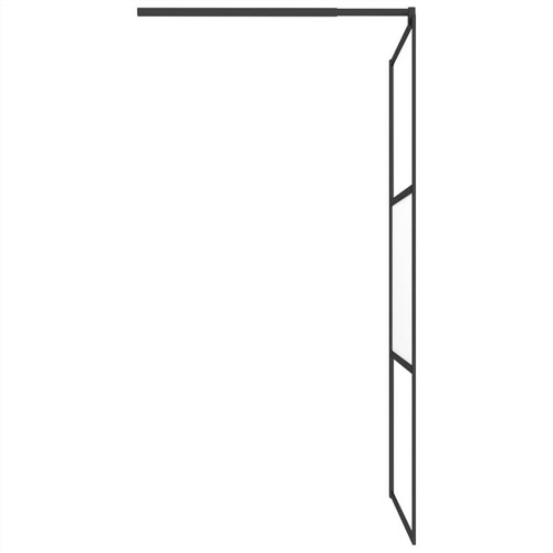 Walk-in Shower Wall 115x195 cm Half Frosted ESG Glass Black