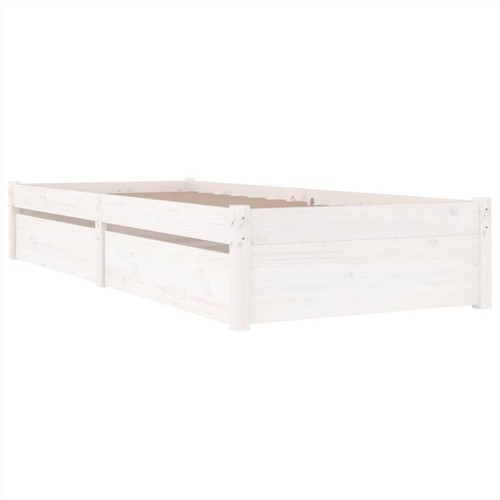 Bettgestell mit Schubladen, weiß, 90 x 190 cm, 3 ft. Einzelbett