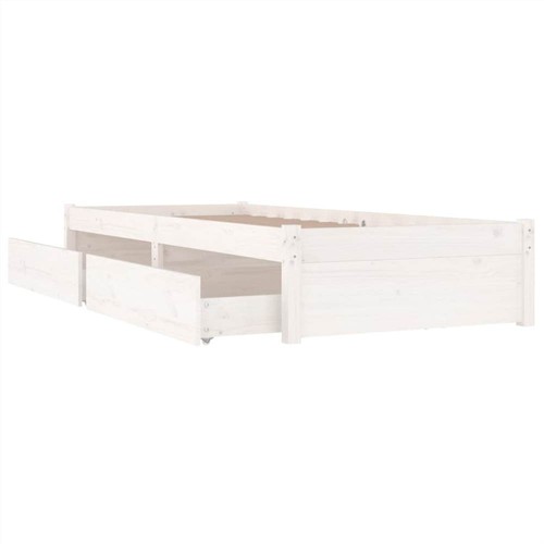 Bettrahmen mit Schubladen Weiß 90x200 cm