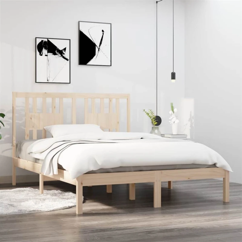 Bed Frame Solid Wood 135x190 cm 4FT6 Double