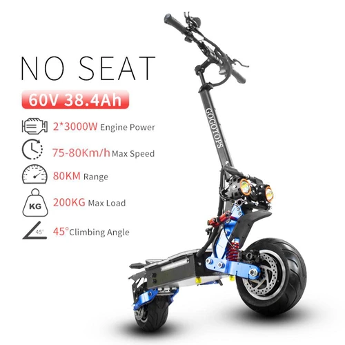 GOGOTOPS GS8 Electric Scooter 10in 80Km/h 60V 38.4AH 3000W*2 Motors
