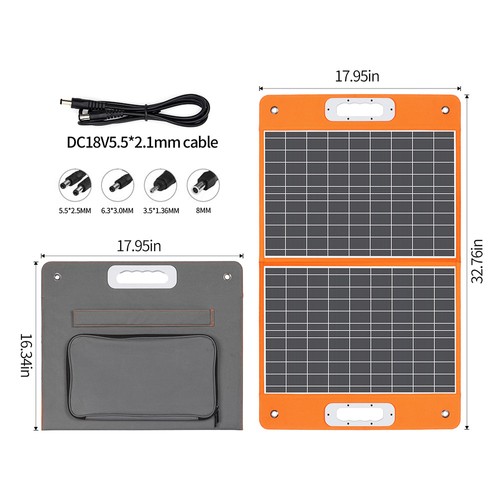Flashfish TSP18V 60W faltbares Solarpanel, tragbares Solarladegerät mit DC-Ausgängen, 2 USB-Ausgängen