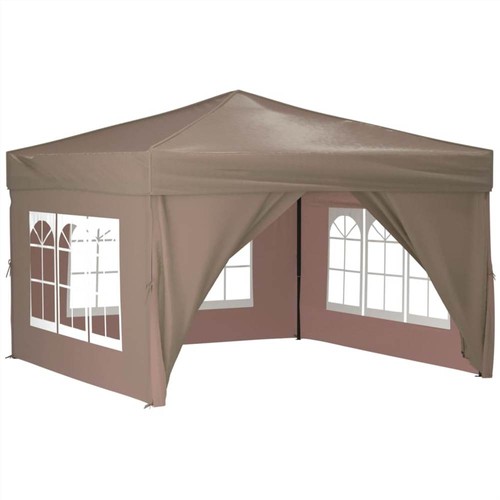 Faltbares Partyzelt mit Seitenwänden Taupe 3x3 m
