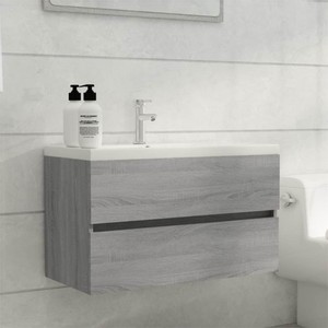 Sink Cabinet with Builtin Basin Grey Sonoma Engineered Wood