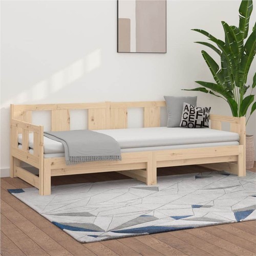 Pull-out Day Bed Solid Wood Pine 2x(90x200) cm