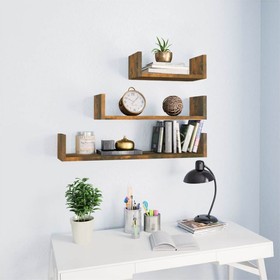 Polished Engineered Wood Wall Decor Shelf, For Home & Office, 3