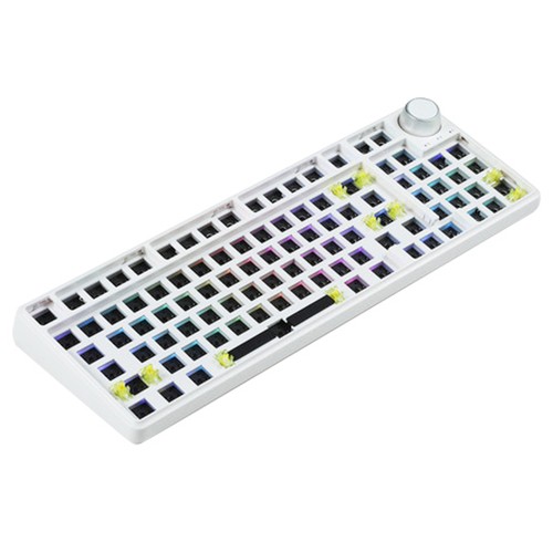 DUKHARO VN96 Mechanische RGB-Gaming-Tastatur, 96 Tasten, 96 % DIY-Kit, Dichtungshalterung mit Knopfsteuerung – Weiß