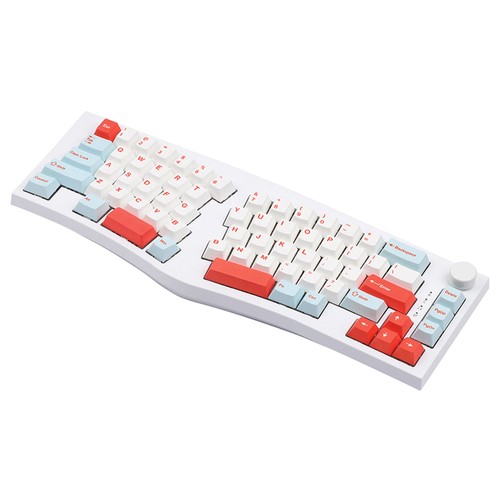 FEKER Alice80 68 Tasten, 65 % Dichtung, Hot-Swap-fähige, geteilte, kabelgebundene/kabellose mechanische Tastatur mit Gateron-Schalter – Weiß