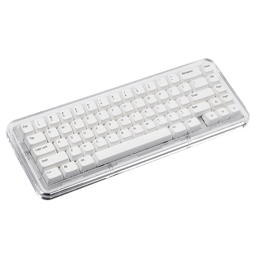 FirstBlood B67 65 % Vollacryl-Dichtungshalterung, verkabelt/Bluetooth/2,4 G, dreifacher RGB-Modus, mechanische Tastatur – Weiß, transparent