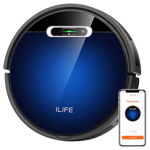 ILIFE B5 Max Robot Vacuum Cleaner 2000Pa Suction 2 In 1 Vacuuming and Mopping 600ml Large Dust Box 1L Dust Bag Real-time Drawing APP Control - Blue