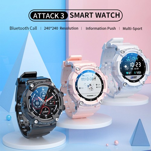 LOKMAT ATTACK 3 Smartwatch 1,28'' TFT-skärm Bluetooth-samtalsEKG-övervakning, hjärtfrekvens, blodtryck, blodsyre - svart