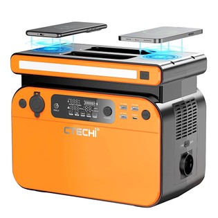 CTECHi GT500 500W Portable Power Station, 518Wh LiFePO4 Battery BSM Systems Backup Solar Generator with 230 V AC Sockets, Dual 10W Wireless Charging, 60W PD Fast Charging, 8 Outputs, LCD Display, Emergency Generator for Camping Emergency Home Use