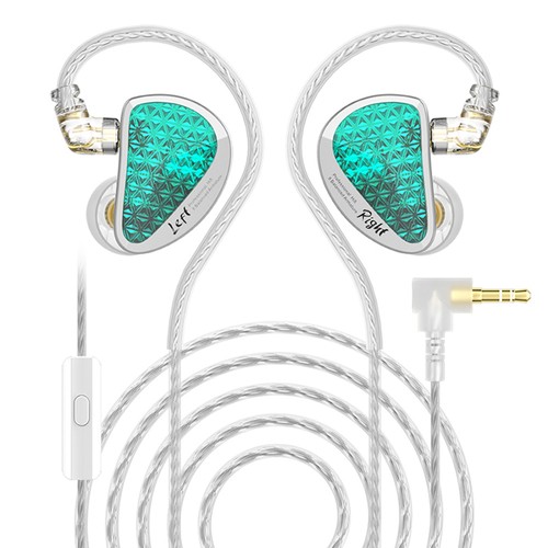 KZ AS16 Pro Wired Earphone In-Ear Balance Armature för sport med mikrofon - Cyan